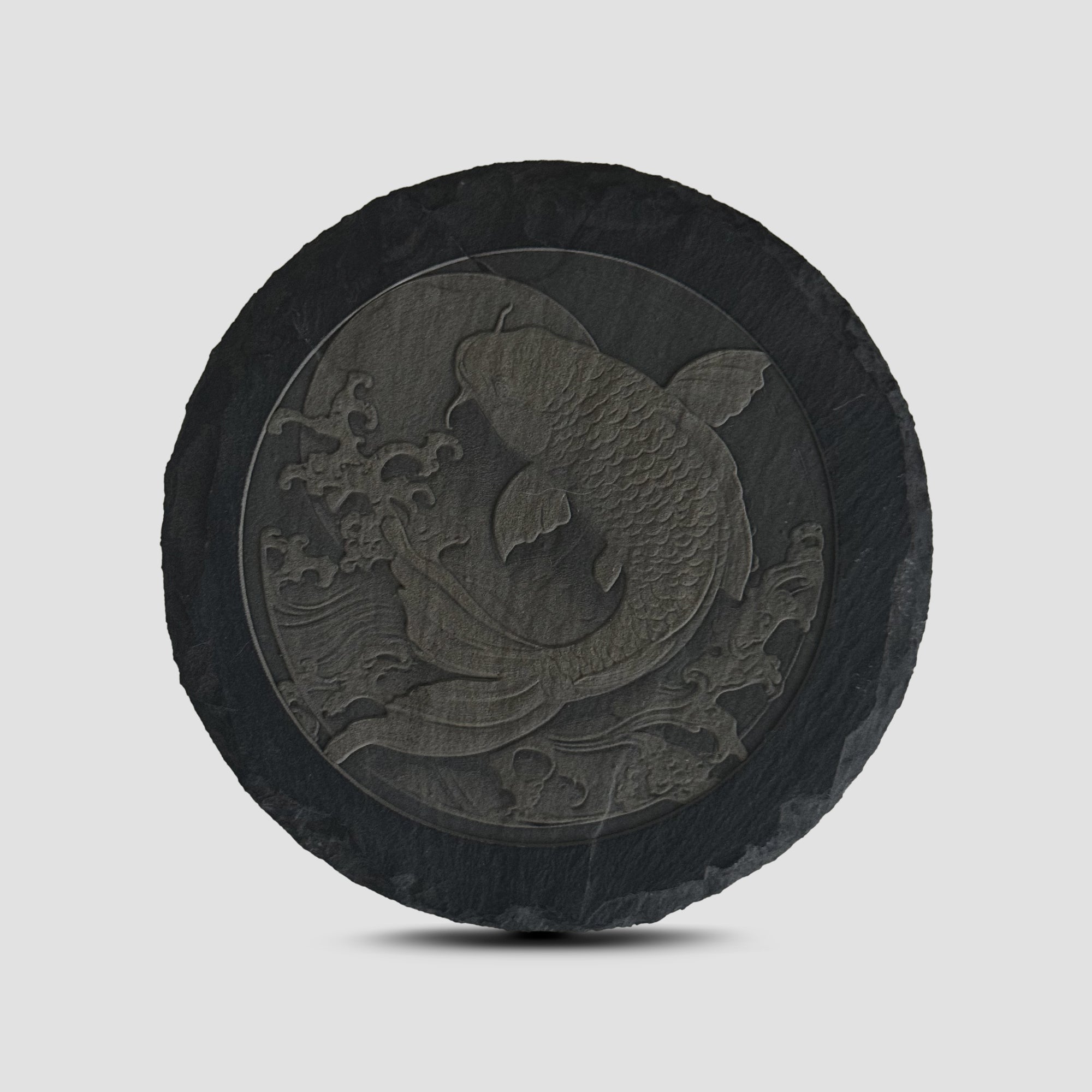 Koi Fish (Moon) - Slate Coaster