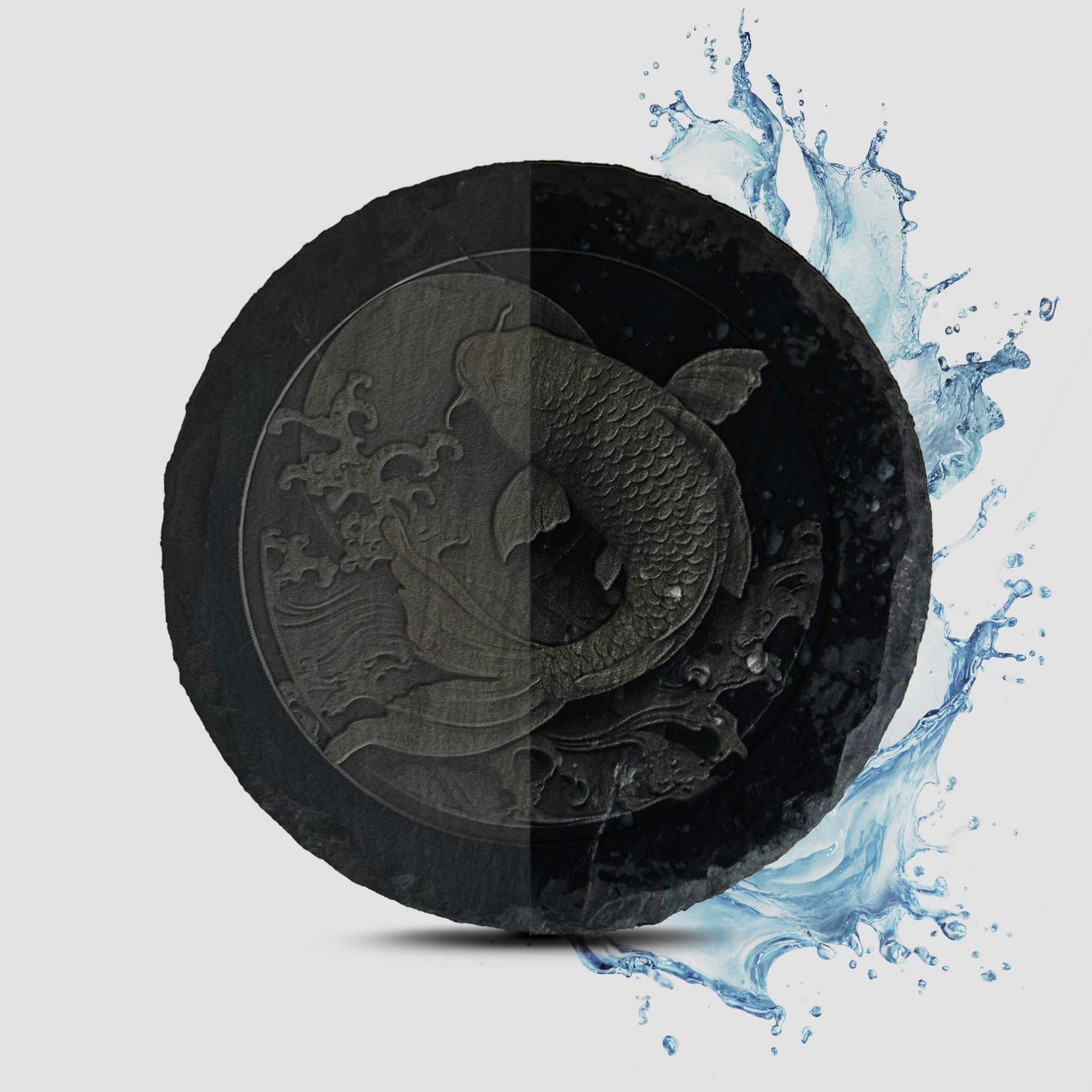 Koi Fish (Moon) - Slate Coaster