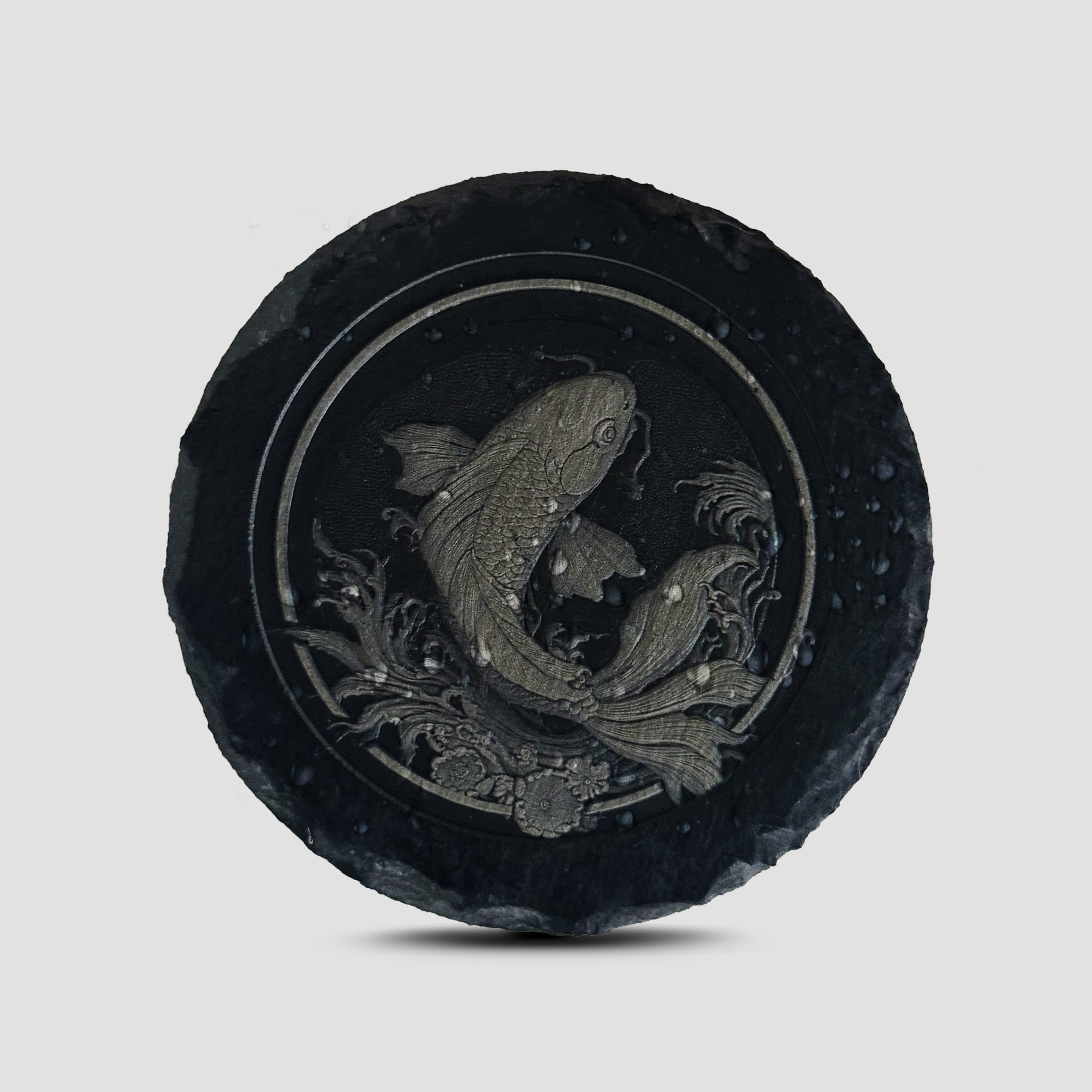 Koi Fish (Sun) - Slate Coaster